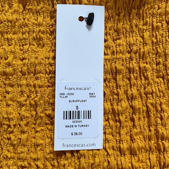 NWT Francesca’s ruffle sleeve crop tank top, Size small - Picture 2 of 2